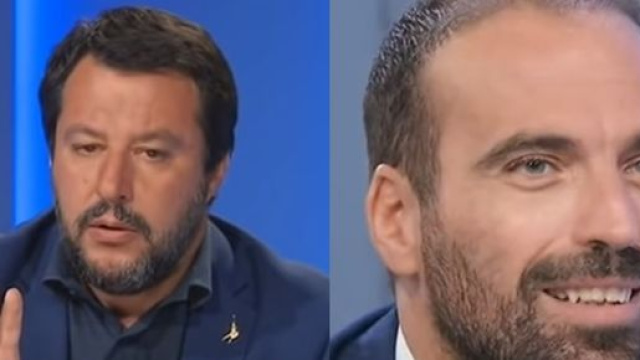Matteo Salvini e Luigi Marattin, duro scontro a L'aria che tira.