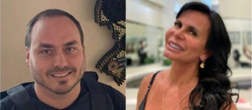 Gretchen e Carlos Bolsonaro vivem atrito recente ap&oacute;s nascimento de Bento. (Fotomontagem)