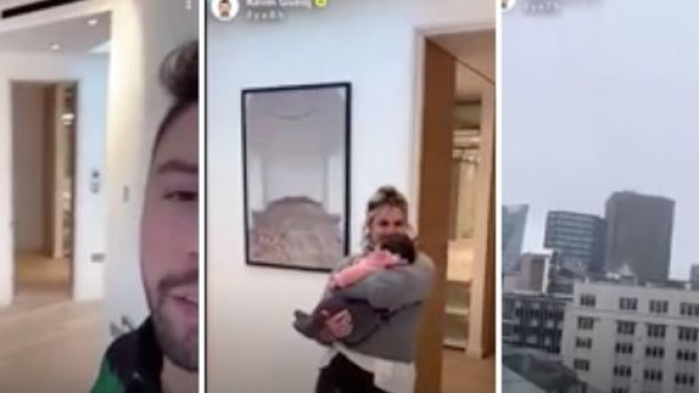 Carla et K&eacute;vin d&eacute;voilent leur nouvel appartement Londonien. Credit: Snapchat