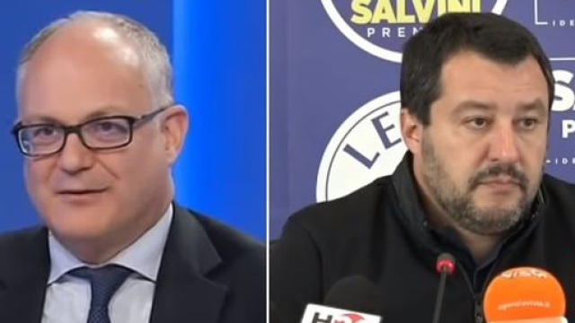 Il Ministro dell'Economia Roberto Gualtieri e Matteo Salvini.