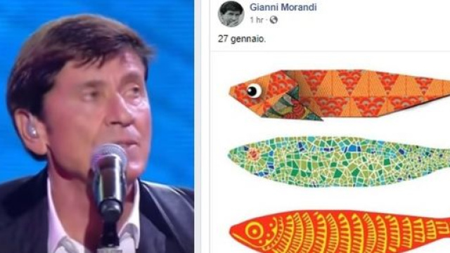Gianni Morandi e il suo post con le Sardine.
