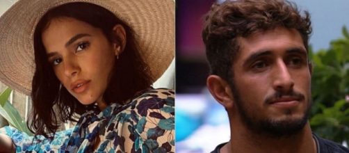 Bruna Marquezine torce pela sa&iacute;da Lucas Chumbo no primeiro pared&atilde;o do "BBB20". (Reprodu&ccedil;&atilde;o/Fotomontagem)