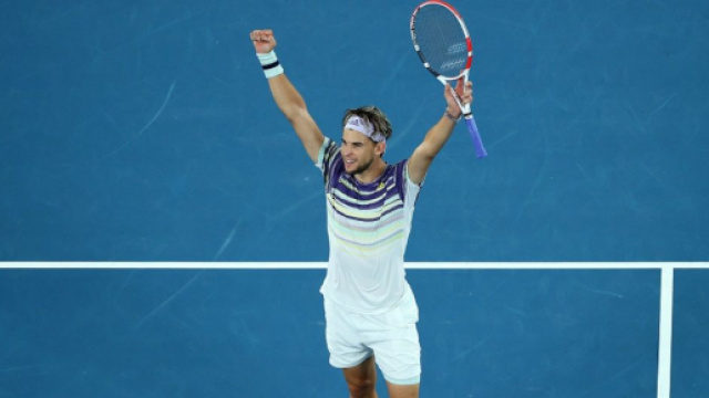 Dominic Thiem, l'esultanza dopo la vittoria su Zverev (ph. twitter Australian Open).