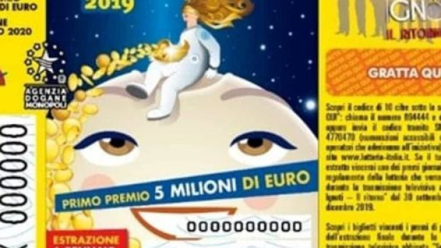 Biglietto fac - simile della Lotteria Italia