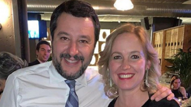 Eleonora Cimbro con Matteo Salvini