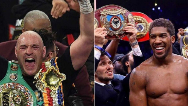 Tyson Fury e Anthony Joshua, detentori dei titoli mondiali dei pesi massimi.