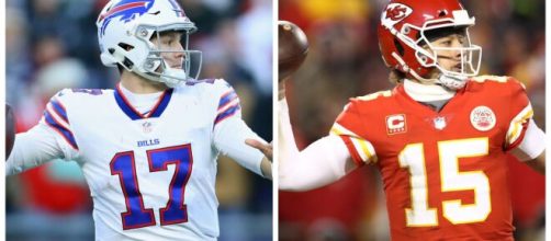 Josh Allen e Patrick Mahomes s&atilde;o as principais armas entre Buffalo Bills e Kansas City Chiefs, pela sexta rodada da NFL. (Arquivo Blasting News)