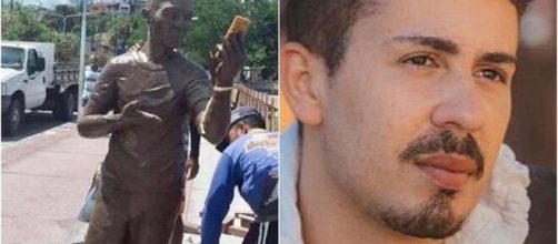 Moradores pro&iacute;bem instala&ccedil;&atilde;o de est&aacute;tua em homenagem &agrave; Carlinhos Maia. (Fotomontagem)