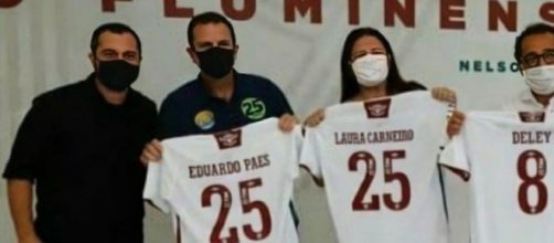 Visita de Eduardo Paes gerou problema judicial ao Flu. (Reprodu&ccedil;&atilde;o/Redes Sociais)