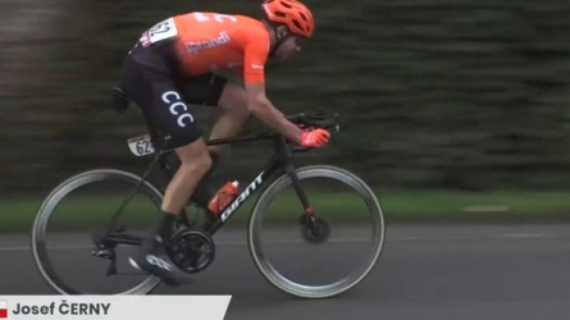 Josef Cerny in fuga al Giro d'Italia.