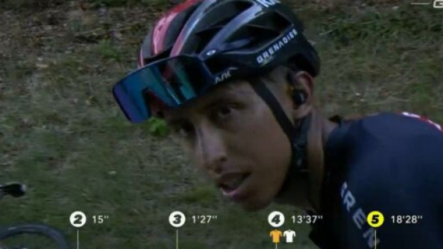 Egan Bernal impegnato al Tour de France.