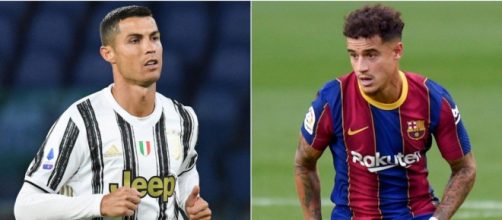 Cristiano Ronaldo e Philippe Coutinho desfalcam Juventus e Barcelona. (Fotomontagem)