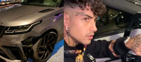 Tony Effe, incidente con auto di lusso: 'Comune di Roma, togliete quel paletto che sporge'