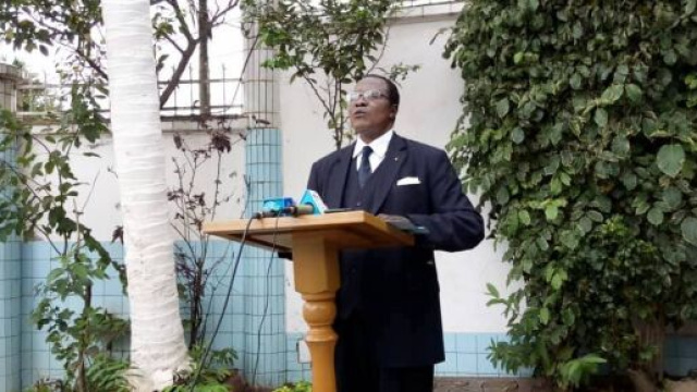 Le Pr Shanda Tonme &agrave; la conf&eacute;rence de presse du mercredi 07 septembre 2020 (c) Odile Pahai