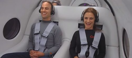 One of the first riders of Hyperloop reveals what it feels to ride in it. [Image Source: Virgin Hyperloop/ YouTube Screenshot]