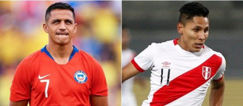 Alexis Sanch&eacute;z e Ruidiaz s&atilde;o as principais armas no confronto envolvendo Chile e Peru. (Fotomontagem)