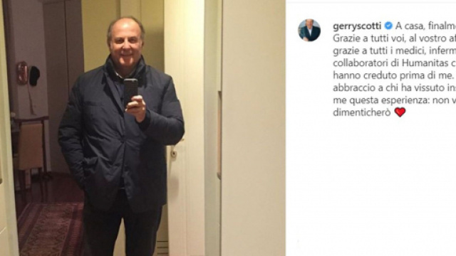Gerry Scotti guarito dal virus torna a casa