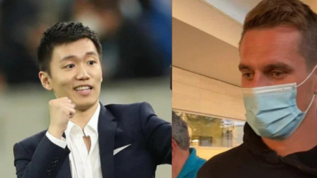 Nella foto il presidente dell'Inter Zhang e la punta del Napoli Milik.