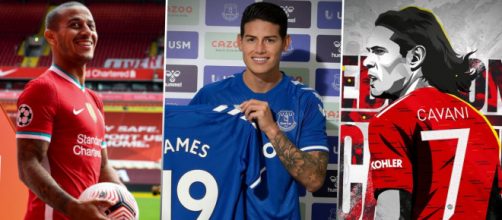 Thiago Alc&acirc;ntara, James Rodriguez e Cavani aparecem como as melhores contrata&ccedil;&otilde;es na janela de transfer&ecirc;ncias. (Fotomontagem)
