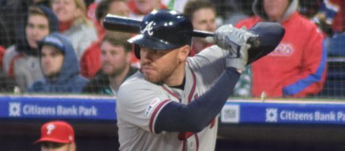 Freddie Freeman played in all 60 games slashing .341/.462/.640 with 13 HR, 53 RBI, 73 hits. [&copy; Ian D'Andrea-Wikimedia Commons]