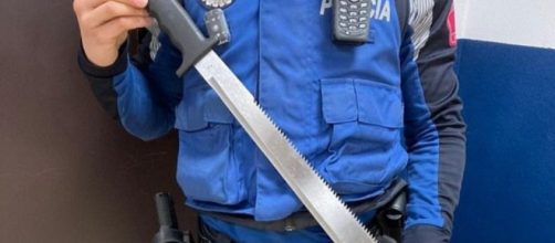 Machete requisado de la pelea juvenil de Carabanchel