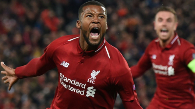Wijnaldum con la maglia del Liverpool.