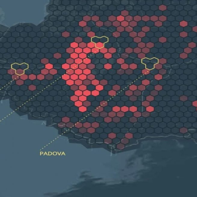 La mappa dell'area contaminata con Pfas in Veneto &copy;Greenpeace