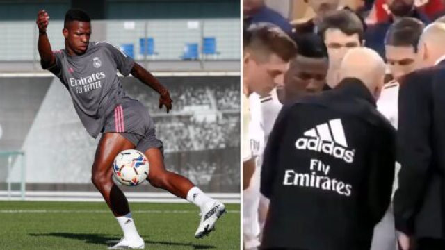 Real Madrid : Vinicius Junior ignor&eacute; par ses co&eacute;quipiers, la vid&eacute;o fait le buzz. Photo montage