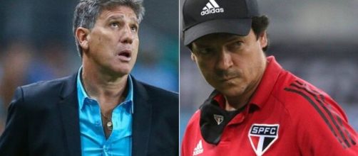 Renato Ga&uacute;cho e Fernando Diniz fazem duelo a parte entre Gr&ecirc;mio x S&atilde;o Paulo pela Copa do Brasil. (Arquivo Blasting News)