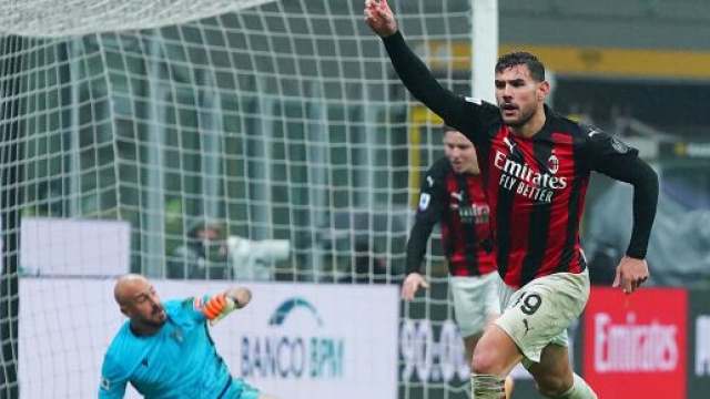 Theo Hernandez segna il gol vittoria nel recupero in uno spumeggiante Milan - Lazio - foto di: acmilan.com