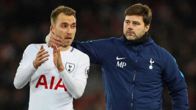 Mauricio Pochettino e Christian Eriksen.