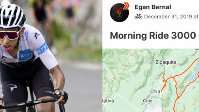 Anche i campioni come Egan Bernal condividono i propri allenamenti su Strava