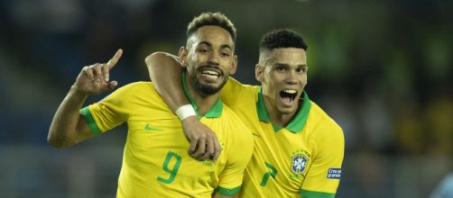 Matheus Cunha e Paulinho marcaram gols que classificaram o Brasil no Pr&eacute;-Ol&iacute;mpico. (Arquivo Blasting News)