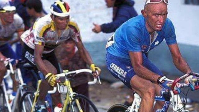Marco Pantani ai Mondali del 1995 in Colombia.
