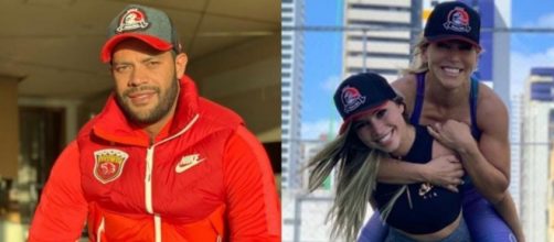 Hulk de um lado e a nova namorada, Camila, carregando a tia, ex de Hulk, nas costas. (Fotomontagem)