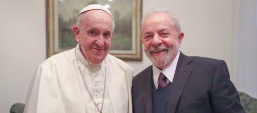 Lula se encontra com o Papa Francisco no Vaticano. (Ricardo Stuckert / Reprodu&ccedil;&atilde;o Twitter)