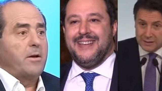 Antonio Di Pietro, Matteo Salvini e Giuseppe Conte.