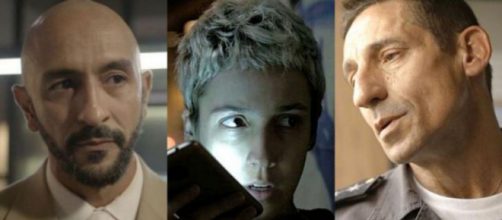 &Aacute;lvaro, Amanda e Beliz&aacute;rio est&atilde;o jurados de morte em 'Amor de M&atilde;e'. (Reprodu&ccedil;&atilde;o/TV Globo)