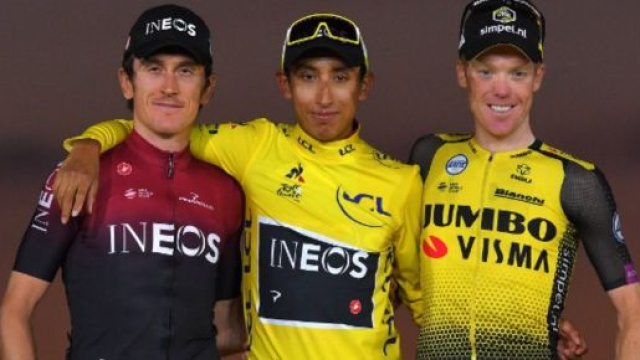 Egan Bernal sul podio del Tour de France