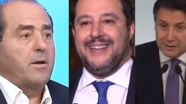 Antonio Di Pietro, Matteo Salvini e Giuseppe Conte.