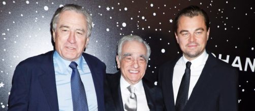 Leonardo DiCaprio y Robert de Niro, junto a Martin Scorsese.