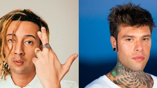 Ghali a sinistra, Fedez a destra.