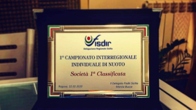 Nuoto paralimpico, targa Fisdir.