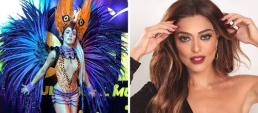 A musa Monique Alfradique e a Rainha Juliana Paes mostram toda a sua beleza na Sapuca&iacute;. (Fotomontagem)