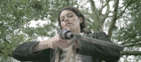 Actress Audrey L'Ebrellec stars as a French resistance fighter in the film 'We Go in at Dawn'