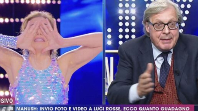 Barbara d'Urso e Vittorio Sgarbi si insultano in diretta a 'Live - Non &egrave; la d'Urso'.