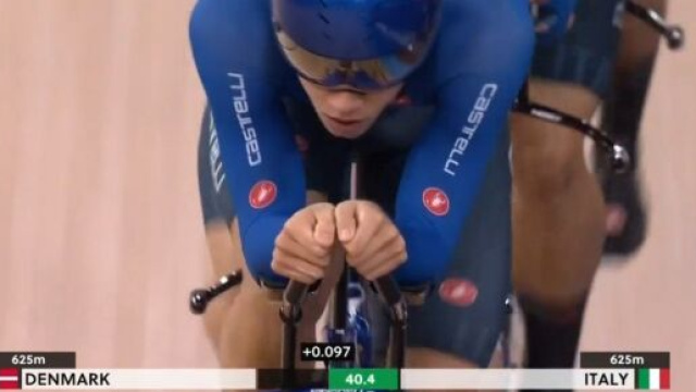 Gli azzurri dell'inseguimento ai Mondiali di ciclismo su pista.