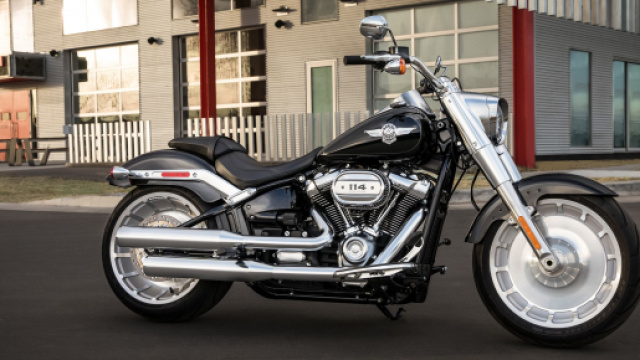 La celebre Fat Boy, uno dei modelli di punta della Harley Davidson.