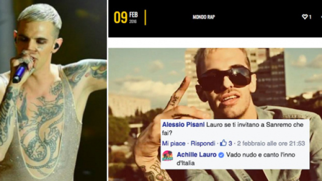 Achille Lauro e lo screenshoot del 2016 in cui manifestava l'intenzione di spogliarsi a Sanremo.
