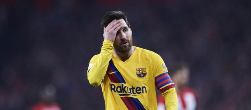 El lamento de Messi, el capit&aacute;n del Barcelona.